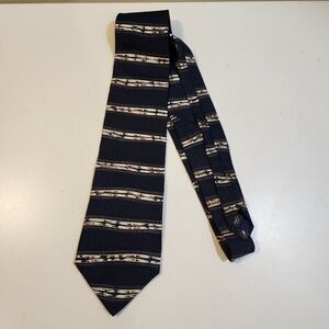 Perry Elis Men's Elegant Navy Blue Silk Striped Tie